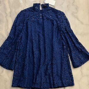 Zara Royal Blue Lace Long Sleeve Dress